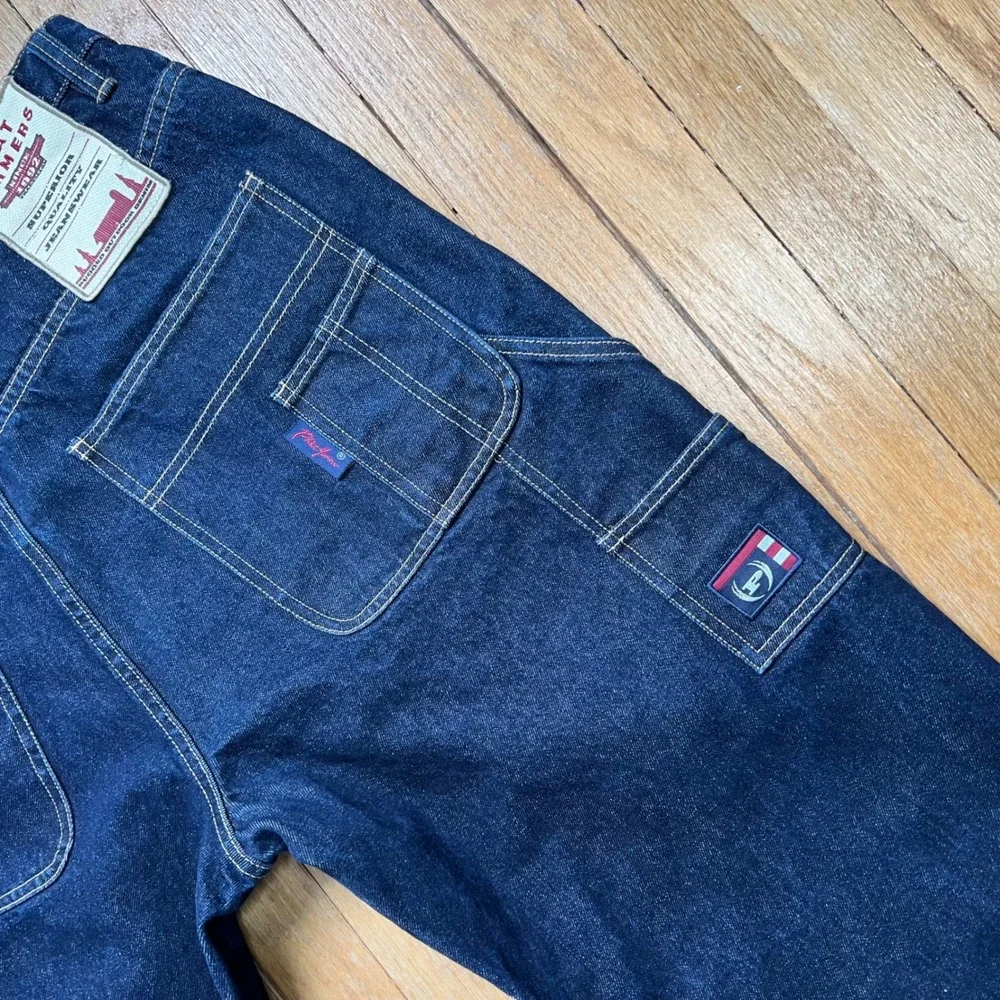 Vintage Y2K Phat Farm Wide Leg Jeans Carpenter Baggy Dark‎ Wash Men's Size 34x34